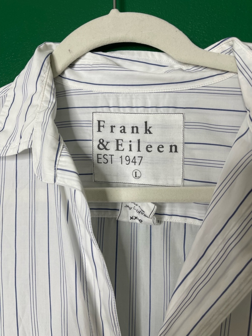 Frank & Eileen NWOT Grayson White Striped Button Down Relaxed Tunic Shirt Sz L - Picture 3 of 8